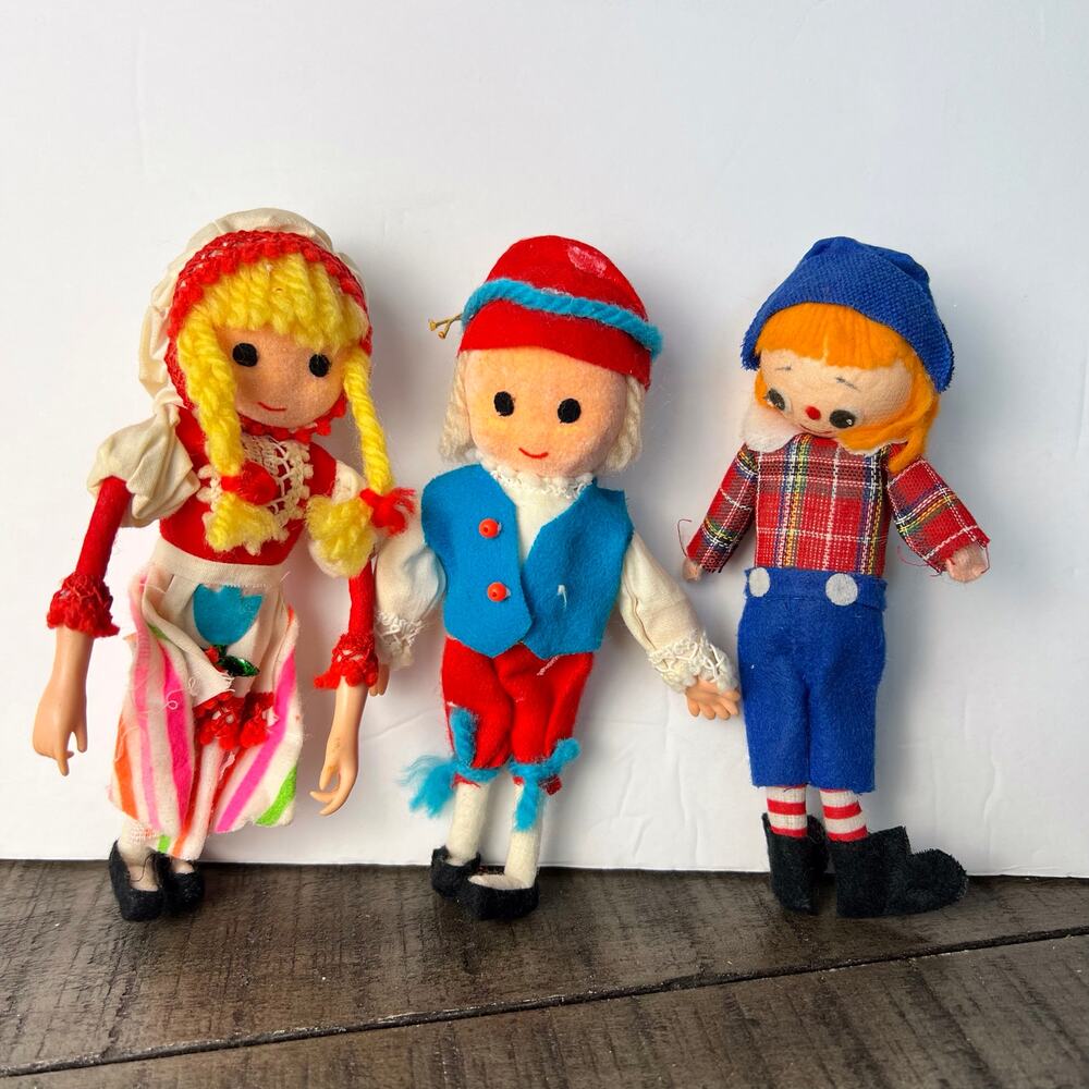 Set of 3 vintage Christmas ornament figures